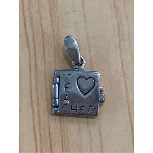 .925 Vintage Teacher Book Sterling Silver Jewelry Charm